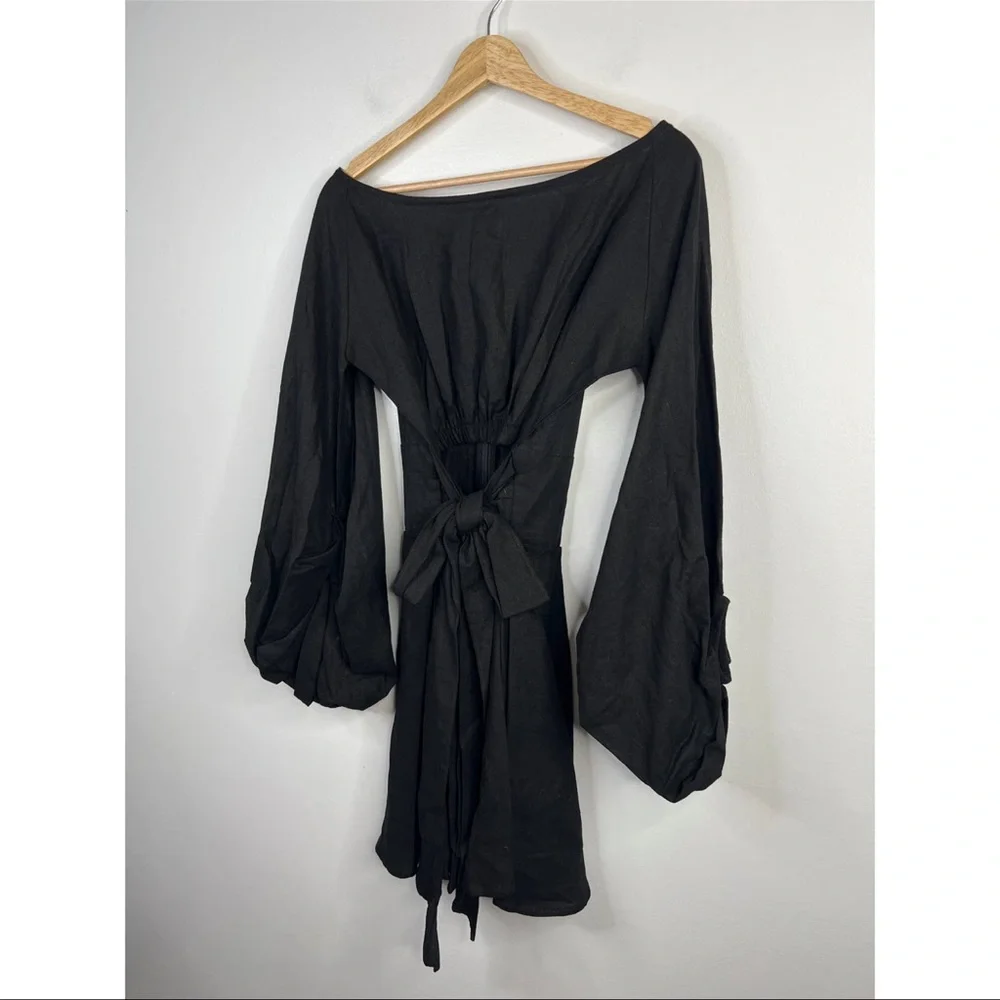 Just BEE Queen Colette Black Cut out Tie Mini Dress Women's Size XS NWT - Picture 4 of 8